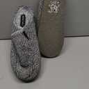 ONCAI Mens Clog Slippers with Arch Support Stripe Faux Fur Cotton-Blend High-Density Memory Foam Warm House Slippers Slip-on Indoor Outdoor Rubber Sole Size 7-16 (11, Grey)