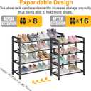 Detsuk 4-Tier Expandable Shoe Rack Adjustable Metal Shoe Organizer for Closet, Entryway & Mudroom Stackable, Heavy-Duty Storage, Black