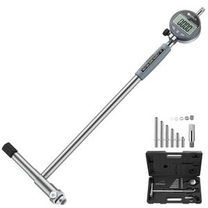 Neoteck 6-10"/0.0005" Digital Indicator Bore Gauge Set with 6 PCS Anvils 9.8" Measuring Depth Dial Bore Gauge with ABS Storage Box for Engine Cylinder Measurement (Silver)