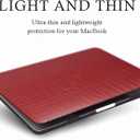 Funut for MacBook Air 13 Inch Case 2021 2020 2019 2018 Release M1 A2337 A2179 A1932 Touch ID, MacBook Air M1 Cover Crocodile Leather Laptop Hard Shell & Keyboard Cover for Mac Air 13 Inch, Red