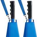 Cow Bells with Wrist Strap - Cowbell with Handle 2pcs, Customizable Cowbells for Sporting Events, for Football Games,Chimes, Percussion, Musical Instruments, Call Bell, Farm Ranch (blue)