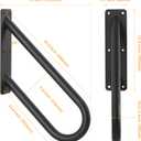 Heavy Duty Black Wall Mount Hand Rails for Outdoor Steps, U-Shaped Outdoor Stair Railing for Garage, Front Porch, Garden Steps, Safety Grab Bars for Pregnant, Elderly, Seniors or Handicaps