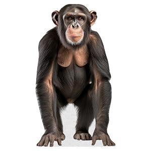 Chimpanzee - Life Size Cardboard Cutout Standup People with Support Standee | Animals -