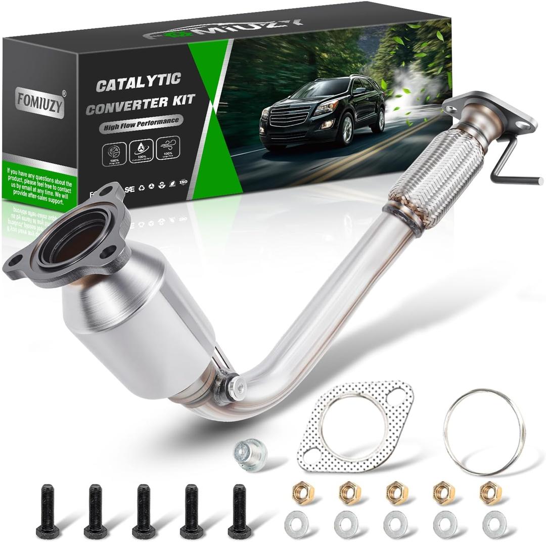 High Flow Front Catalytic Converter Kit Direct-Fit Chevy Equinox GMC Terrain 2010 2011 2012 2013 2014 Captiva Sport 2012 2013 2014 2015 2.4L