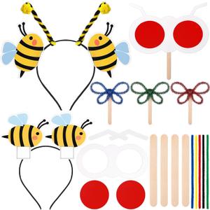 12 Sets 2026 Vbs DIY Bug Bee Headbands Craft Kit Vbs Bees for Crafts Bee Themed Classroom Decor Summer Activity Paper Craft for Sunday School Illumination Themed Art Decor