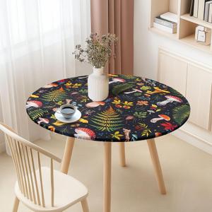 Bnejvif Round Elastic Tablecloth Fitted & Waterproof 40" Round Tables