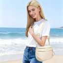 Checkered Crossbody Bum Bags for Women, Nylon Sling Bags with Shoulder Strap, Large Capacity Checkered Purse Bag