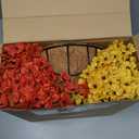 Beeveer Artificial Fall Hanging Flowers Basket for Outdoor Decoration Faux Orchid Arrangement Porch Plants Coconut Lining Basket for Autumn Courtyard Decor(Elegant Color, 1 Pack) (Yellow, Orange)