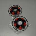 2 Pack Hummingbird Feeder Bottom Base Large Metal Covers with 2Pcs Seal Rings and Brushes Hummingbird Feeder Accessories Replacement Part No Nectar Base Compatible with Glass Bottle Base (2, Black)