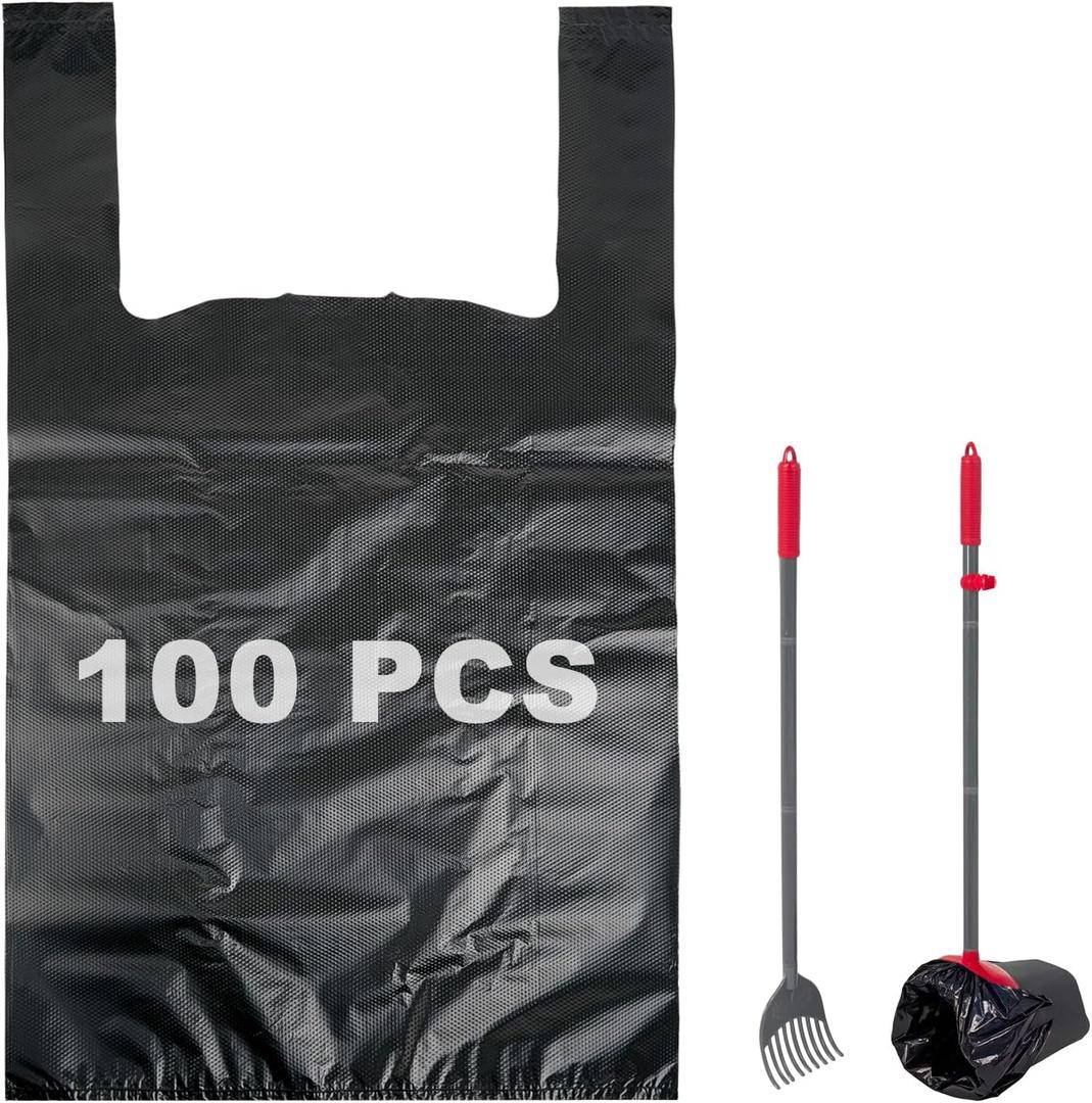 100 Count Dog Poop Bags Compatible with Arm & Hammer Pooper Scoopers, Thickened Pet Waste Bags with Easy-Tie Handles, Leak-Proof for Swivel Bin & Rake