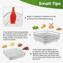 Square Air Fryer Rack Compatible with 6-8 QT Air Fryer,3pcs Stackable Stainless Steel Dehydrator Rack, Square Air Fryer Accessories for Cosori, Instant Vortex, Chefman Airfryer, Ninja Foodi Grill