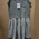 ETCYY NEW Girls Patchwork Sweatshirts Dress Oversized Short Sleeve Casual Loose Crewneck Pleated Pullover Mini Dresses, Small