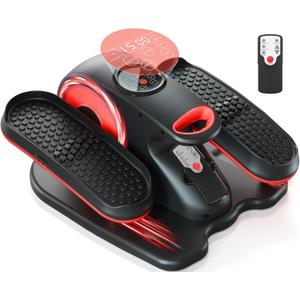 Under Desk Elliptical Machine, Ellipse Exerciser as Seen on TV for Seniors with Remote Control & 12 Adjustable Speeds, Elliptical Machine for Home (Red)