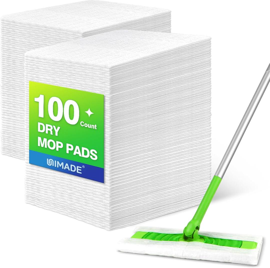 Dry Sweeping Cloths, 100 Count Mop Refill Compatible with Swiffer Sweeper - Disposable Duster Refills Mops for Cleaning Hardwood Floor Dust | Compatible with Swiffer Sweeper - Disposable Duster Refills Mops for Cleaning Hardwood Floor