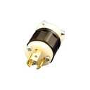Leviton 15 Amp, 277 Volt, NEMA L7-15P, 2P, 3W, Locking Plug, Industrial Grade, Grounding, 4770-C, Black-White