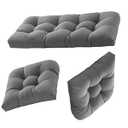 Dizaolive Wicker Chair Cushions for Outdoor Furniture Patio Loveseat Settee Bench Cushions 19x19, Gray