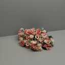 6 Pcs Artificial Peony Silk Florals Fake Mix Silk Peony Rose Faux Flower Hydrangea Bouquet Elegant Realistic Wedding Floral Centerpiece for Home Party Table Arrangement (Light Pink)