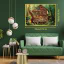 Bear Cabin Puzzles for Adults 1000 Pieces, Colorful Landscape Animal Art Jigsaw Puzzles, Beautiful Bird Flower Butterfly Owl Puzzle