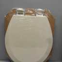 Bemis 500EC Durable Wood Toilet Seat with Easy Clean Hinges, Made in USA, Round, Almond