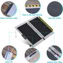 WHALEMOTOR Portable Wheelchair Ramp 2FT, Anti-Slip Aluminum Folding Portable Ramp, Wheelchair Ramps for Home, Weight Capacity Up to 600 LBS, with Transition Plates Above and Below, Loading Dock Plates