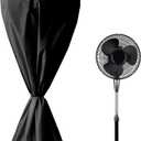 Fan Cover Dustproof Standing Pedestal Round Floor Electric Fan Dust Covers Household Patio Fans 420D Heavy Duty Oxford Cover Waterproof Floor Covers for Indoor Outdoor (Black)