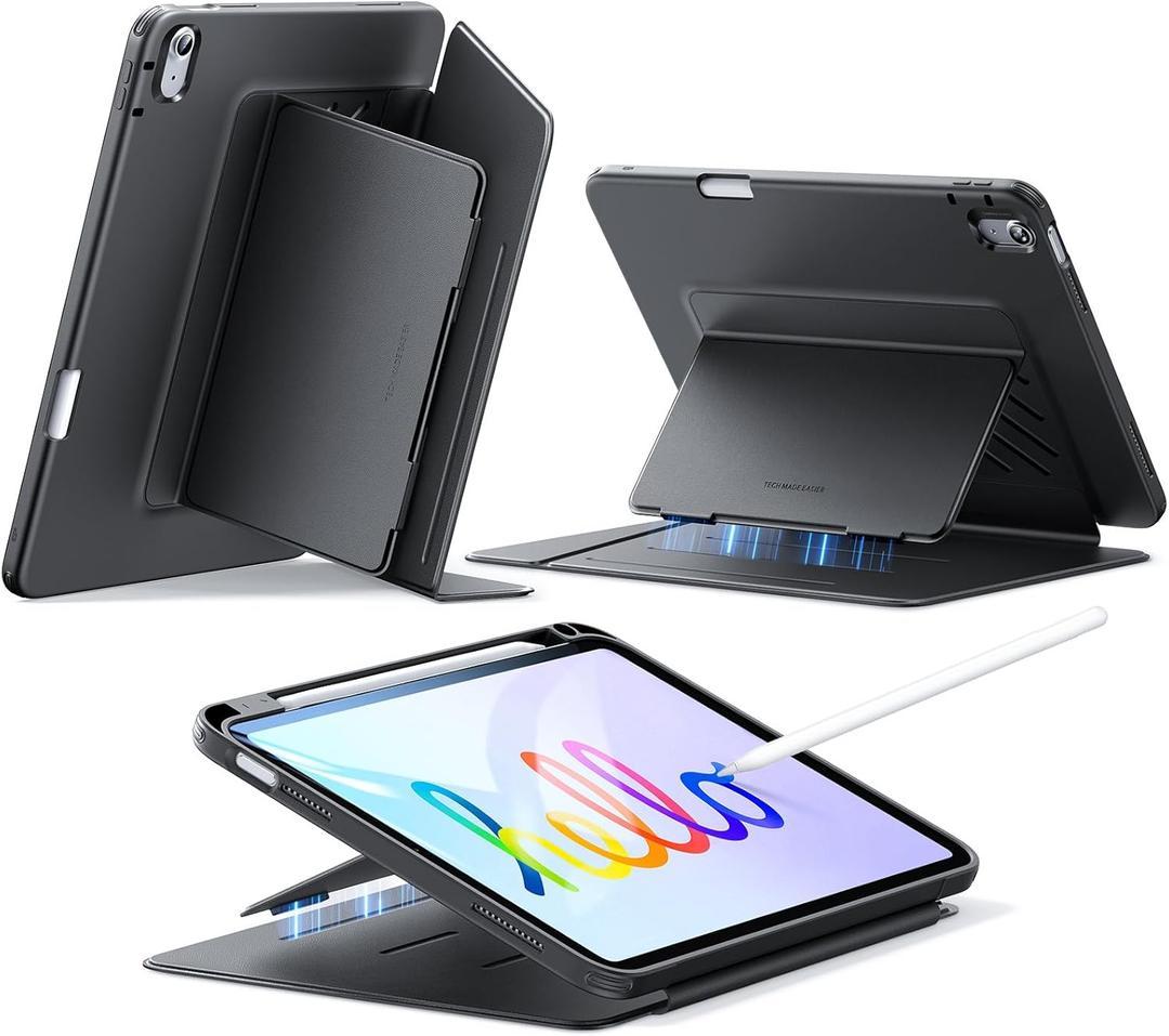 ESR for iPad A16 Case, iPad 11th/10th Generation Case (2025/2022), Vertical Stand Cover, Multi Stand Angles, Ultra-Stable Cover with Pencil Holder, Flip Series, Black