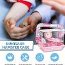 Hamster Cages, A Wire Rat Cage with a Large Space for Dwarf Hamsters, Guinea Pig, Gerbils, Mouse or Other Small Animal Cage, Pink