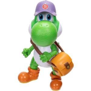 The Super Mario Galaxy Movie 5 Action Figures Series 1 Yoshi Figure with Hat, Sunglasses, and Satchel Accessories - Premium Details 20 Points of Articulation