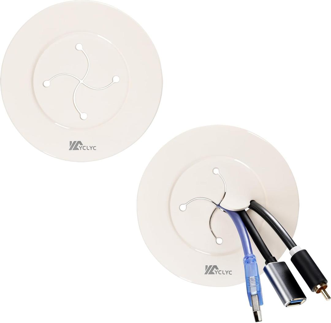 3in TV Cable Hider Wall Kit, YCLYC Large TV Cord Hider for Wall Mounted TV, TV Cord Covers for Wires on Wall Kit, Behind in Wall Cable Management Kit, Off White TV Wire Hider for Wall (2Pack)