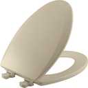 Bemis 1500EC 006 Toilet Seat with Easy Clean & Change Hinges, Elongated, Durable Enameled Wood, Bone, Pack of 1