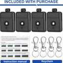 Kingdder 4 Pack 1 Channel Keychain Garage Door Remote Compatible with Linear DNT00026, Delta-3 310 Mhz 12 Volt Power Miniature Garage Door Opener Key Ring Transmitter, Black