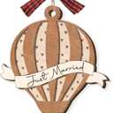 2 x Just Married Ornament for Couples 2025 - Wedding Gifts for Couples Chirstmas Ornaments, First Bridal Shower Ornaments for Bride, Gift for Newlyweds, Just Married Gifts for Women