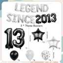 13th Birthday Decorations Balloons Boys - 39 Pcs Official Teenager Legend Since 2013 Letter Backdrop Banner Number 13 Star Foil Balloon Party Supplies for Thirteen Years Old Decoration Kit