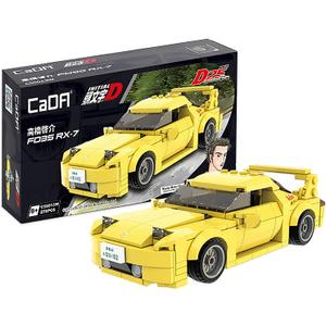 dOMOb Mazda RX-7 FD3S Yellow  Initial-D 25-th Anniversary  CaDA Bricks Toys for 8+ Age Kids & Adults  Realistic Car Model 1:24 Simulated Build  278 Pieces or Blocks  for Boys, Hobbyist, Collector
