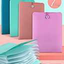 Vertical Expanding Accordion Folder with 7 Pockets Paperwork Organizer Document Wallet Briefcase Business File Organizer Bag A4 Letter Size Elastic Rope Closure Choco