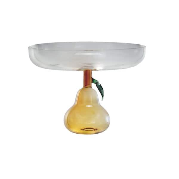 1-Tier Multicolor Pear Perfection Glass Food Pedestal and Cake Stand