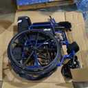 Drive Medical Blue Streak Lightweight Wheelchair with Swing-Away Footrests and Flip-Back Arms, Portable Folding Wheelchair for Adults and Seniors, 18 Inch Seat