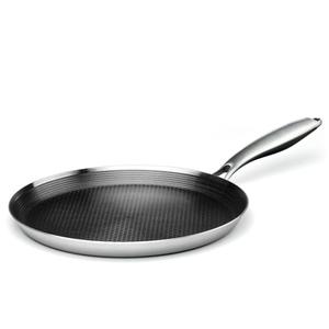 Innerwell Stainless Steel Crepe Pan - 11inch Nonstick Crepe Pan, Stainless Steel Honeycomb Coating Pancake Pan, Non Stick Flat Skillet Tawa Dosa Tortilla Griddle Pan, Induction Compatible, PFOA Free