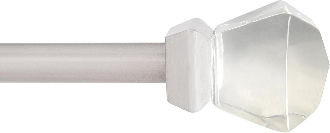Kenney KN75662 Walton Acrylic Square End Standard Decorative Window Curtain Rod, 28-48" Adjustable Length, Brushed Nickel Finish, 5/8" Diameter Steel Tube Kenney KN75662 Walton Acrylic Square End Standard Decorative Window Curtain Rod, 28-48" Adjustable Length, Brushed Nickel Finish, 5/8" Diameter Steel Tube