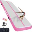 AKSPORT Gymnastics Air Mat Tumble Track Tumbling Mat Inflatable Floor Mats with Air Pump for Home Use/Tumble/Gym/Training/Cheerleading/Parkour/Beach/Park/Water (13ftx3.3ftx8inch, Pink)