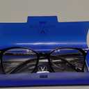 VisionGlobal Blue Light Blocking Glasses for Women/Men, Anti Eyestrain, Computer Reading, TV Glasses, Stylish Square Frame, Anti Glare(Black,+4.00 Magnification) (05_nola_black)