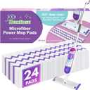 24 Pack Microfiber Disposable Pads for Swiffer PowerMop Multi-Surface Mopping Pad Refills, Deep Clean Replacement