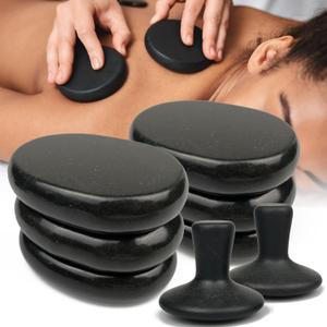 DEFUNX Hot Stones Massage Set  8 Pcs Massage Stones Set Hot Rocks Oval and Mushroom Shaped Basalt Stone Kit for Home Spa Relaxing and Pain Relief