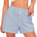 PRETTYGARDEN Womens Summer Gingham Boxer Shorts | Casual Plaid Striped PJ Shorts, Lightweight Cotton Fabric, 2026 Y2K Checkered Boxers for Lounge Sleep, Beach Vacation Outfits (XL)