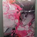 Abstract Canvas Wall Art - Bedroom Wall Art for Girls - Modern Living Room Wall Decor Size 24" x 48" (Pink)