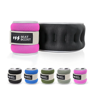Ankle Wrist Weights for Women Men A Pair of 2 Lbs BeatBoost Arm Leg Weight Set with Adjustable Straps for Walking Pilates Exercise Workout Gym Aerobics, Color Pink