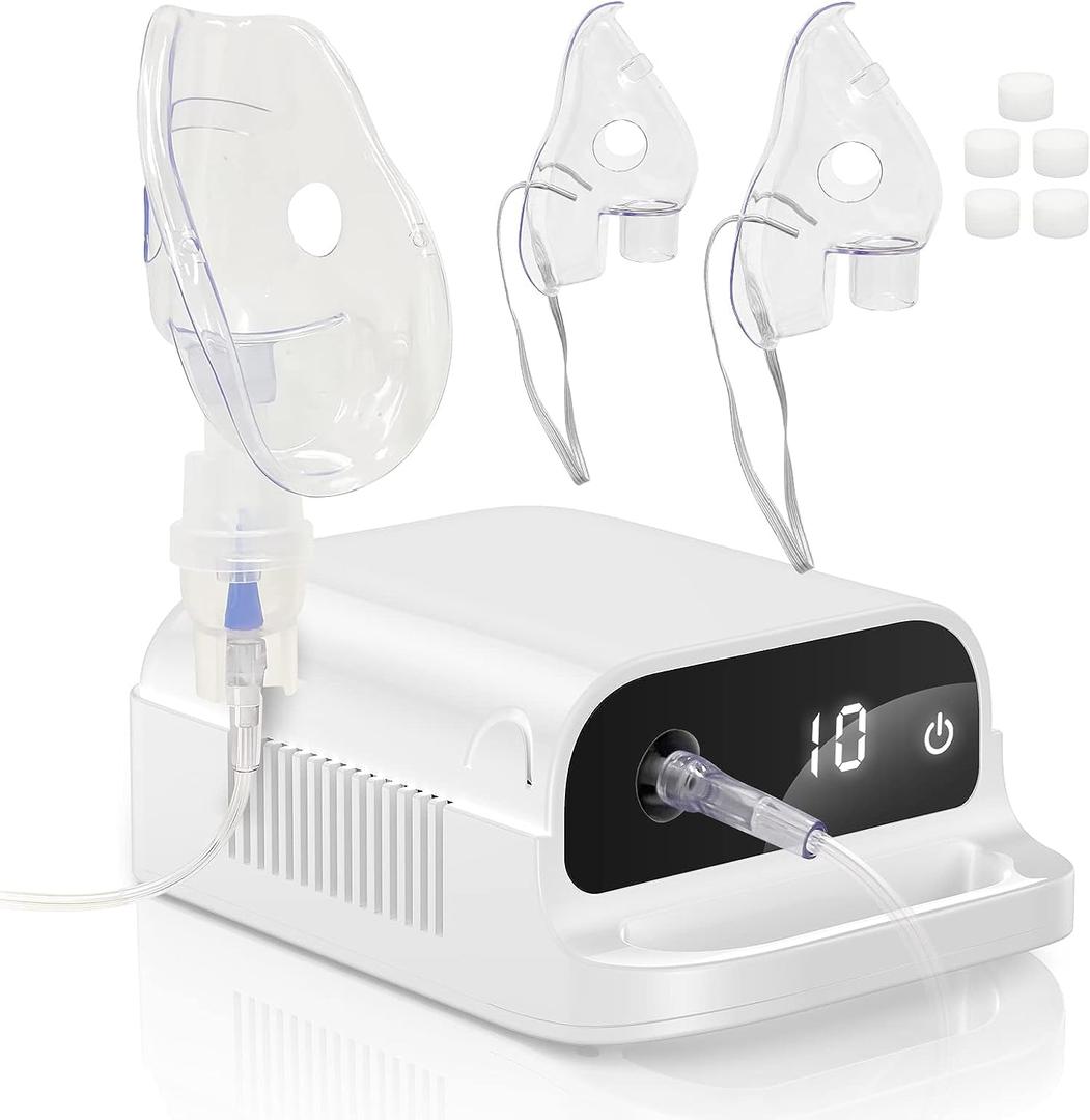 Pet Nebulizer for Dogs & Cats with LED Timer Display, Desktop Unit with Stable Output Design