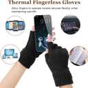 Pleneal Fingerless Gloves for Women Men - 2 Pairs Womens Winter Glove, Warm Knit Gloves for Cold Weather with Elastic Cuff (Black)