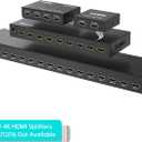 MT-ViKI HDMI Splitter 1 in 4 Out, 4K 30Hz Powered HDMI Distributor for 4 Monitors, Supports 3D & HDCP 1.4, Mirror Only, Compatible with Gaming Consoles, Streaming Sticks & PCs, with Power Adapter