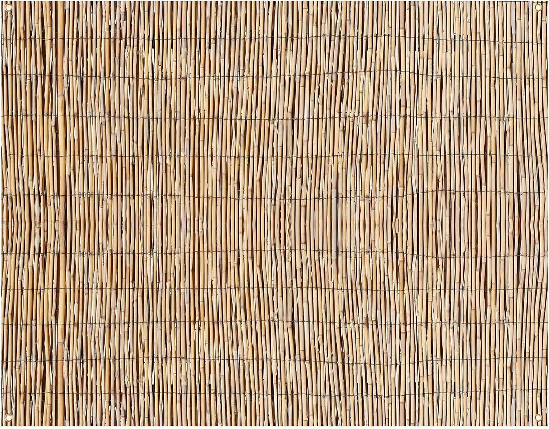 Hawaiian Beach Reed Backdrop Aloha Luau Party Tiki Bar Decorations Polyester Fabric Photography Backdrop for Photoshoot (7 x 5ft)